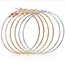 Wholesale America Popular Glossy Circle Gold Plated Geometry Big Hoop Earrings